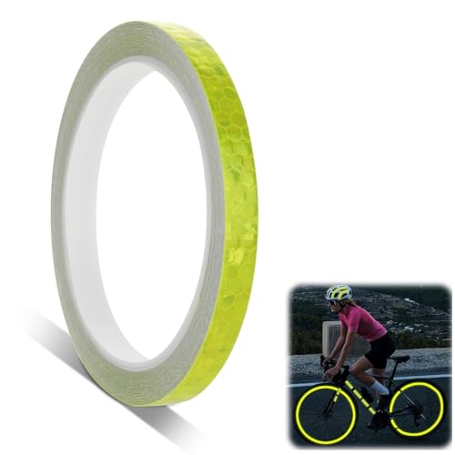 Neon Reflective Tape 0.4In X 26 Feet Tape High Visibility Safety Warning Glow In The Dark Tapes Outdoor Waterproof Strong Adhesive Yellow Fluorescent Reflective Tapes For Bikes Bicycles Trailers