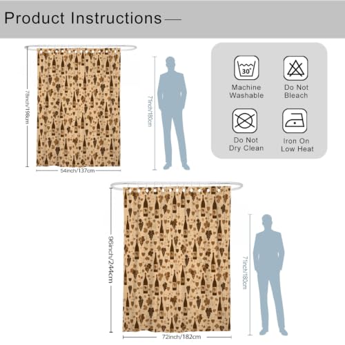 Rideau de douche en polyester haute qualité au design marron automne - 4