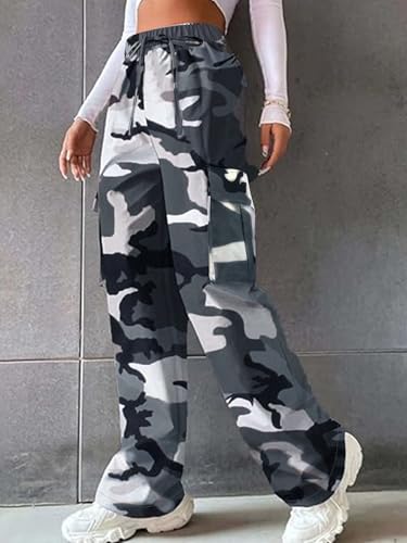 Summer Womens Baggy Wide Leg Pants Casual Elastic Waisted Palazzo Harem Pants with Pockets