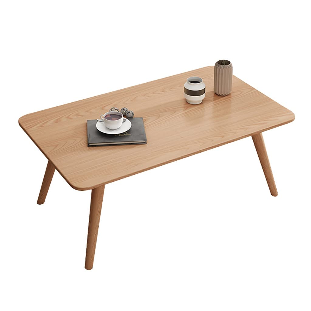 Table basse en bois massif 120x60x45 cm pour salon et canapé