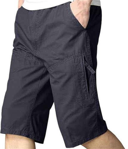 Lymio Men's Cotton Chino Shorts | Half Pants | Nikker | Stretchable Lounge Wear (Casual | Summer | Bermuda) (Shorts-30-Grey-L)