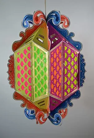Large Multicolor Paper Lantern Foldable Reusable Holiday Decor Eco Friendly Angel Glow