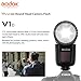 Godox V1 V1-C Flash for Canon, 2.4G TTL Round Head Camera Flash Speedlite HSS 1/8000s, 480 Full Power Flashes, Rechargable Li-ion Battery, 10 Levels LED Modeling Lamp, External Flash for Canon