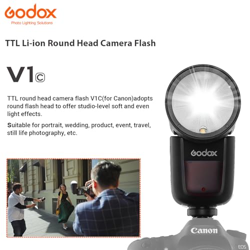 Image of GODOX V1-C Flash for Canon, 76Ws 2.4G TTL 1 /8000s HSS Speedlite for Canon