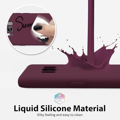 Image of LOXXO Liquid Silicone Soft Back Cover Case Designed for Samsung Galaxy S8 - (Wine