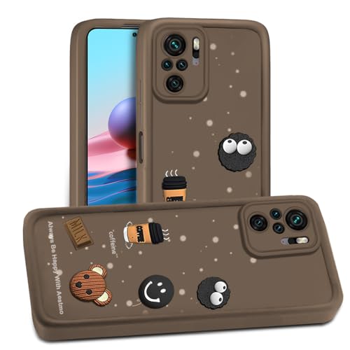 Image of AESTMO Back Case Cover for Redmi Note 10 / 10S Cover | Cute Fun Cartoon 3D Ball | Coffee Silicone Case | Full Body Protection | Camera Protection Back Cover for Redmi Note 10 / 10S (Brown)