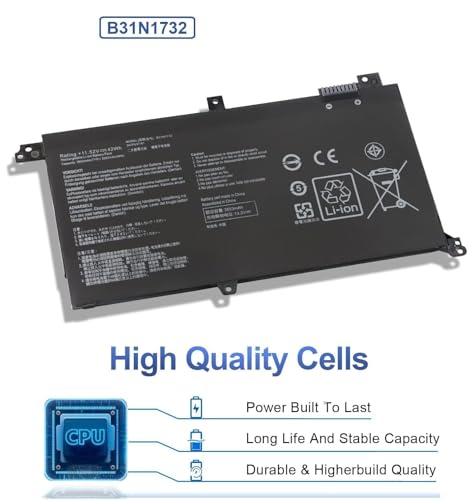 Image of WISTAR B31N1732 Laptop Battery for ASUS VIVOBOOK A571, F571, FX571, FXF571, K571, N571, NX571, R571, RX571, S430, S571, X430, X571, B31N1732 Laptop Battery B31N1732