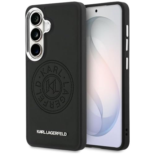 CG MOBILE Karl Lagerfeld Coque perforée KL compatible avec MagSafe pour Samsung Galaxy S26 (noir)