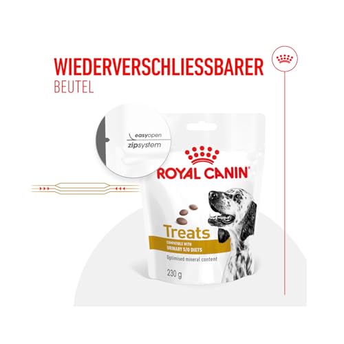 Royal Canin Veterinary Urinary S/O Treats | 230 g | Snacks für Erwachsene Hunde Aller Größen & Rassen | Im wiederverschließbaren Beutel | Optimierter Mineralstoffgehalt