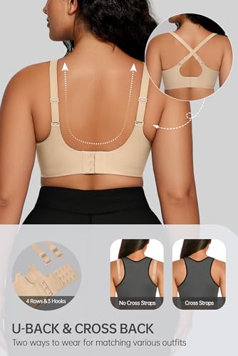 Image of OEAK Women Comfortable Jelly Bras No Underwire Seamless Full Coverage Bralette Buttery Soft Convertible Everyday Tshirt Bra