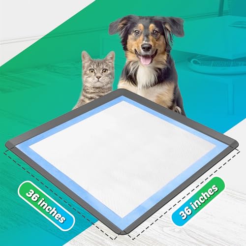 Image of TidyFriend Dog Pee Pad Holder Tray Fits for 36 inch x 36 inch Wee Wee Pee Pads - Stable Grip, Raised Edges, Quick-Wipe Silicone Surface Dog Potty Tray Holder for Indoor Flooring Protection (Grey)