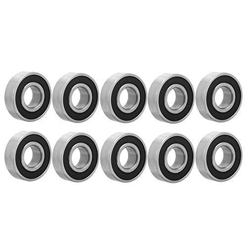 Cojinete de bolas, 10 piezas 6202-2rs 15x35x11 mm Rodamiento r�gido de bolas de geometr�a de acero Rodamiento de goma de lado doble sellado de una columna