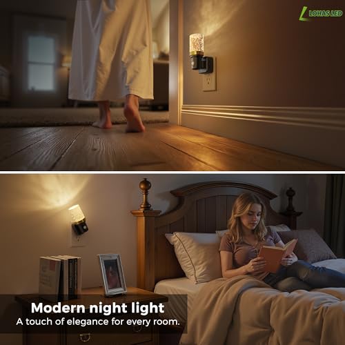 Image of L LOHAS LED Motion Sensor Night Light, Motion Activated Night Lights Plug into Wall, 0-100LM Dimmable Nightlight, 180Rotatable Plug in Night Light, 1W LED Bubble Nightlights for Bathroom Adults