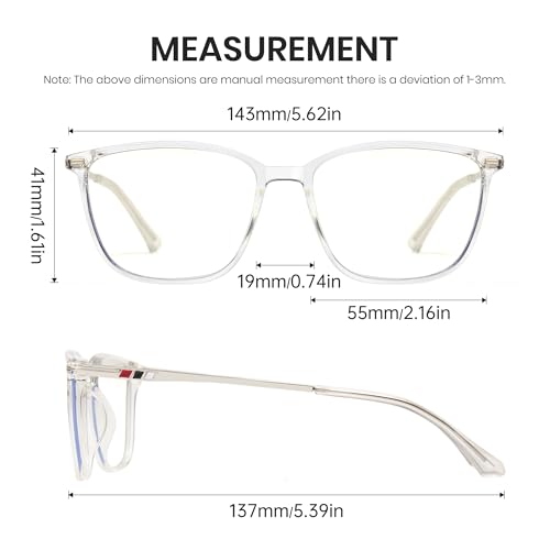 Image of Cyxus Blue Light Blocking Glasses for Men Women, Square TR90 Metal Hybrid Computer Eyewear, Lightweight Anti Eye Strain Glare Filter Glasses for Office, Gaming, Work,Study Clear