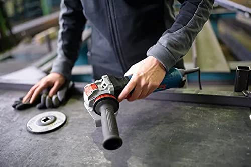 Bosch Professional Winkelschleifer GWS 14-125 S (1.400 Watt, Zusatzhandgriff, Schutzhaube, anklippbare Trennschutzhaube, Zweilochschlüssel, Aufnahmeflansch, Spannmutter, im Karton) – Bild 4