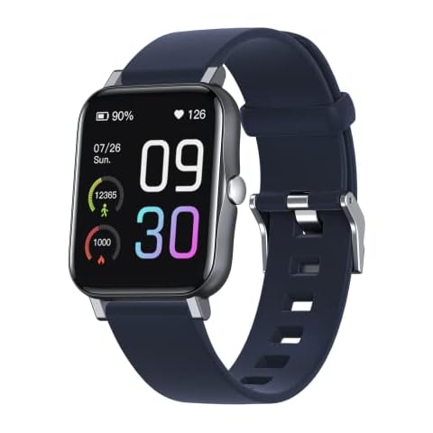 Smart Watch for Men, Fitness Tracker for Women, 1.69" TFT LCD Screen with Heart Rate and Sleep Monitor, IP68 Waterproof Activity Tracker with Pedometer, Fitness Watch for Android and iOS (Blue) Cover