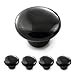 Produktbild Möbelknöpfe 4er Set aus Porzellan/Keramik schwarz - Möbelgriff Türknauf Schrankgriff Schrankknopf Möbelknauf - Knauf & Griff in Vintage Shabby Landhaus Antik für Möbel Schublade Schrank by Ganzoo