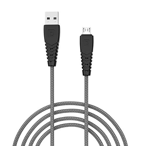 Image of Portronics Nylon Braided Fast Charging And Data Sync 3.0 Amp Konnect B Micro Usb Cables With Pvc Heads For Smartphone, Tablet, Laptop, Smart Watch (Grey, 1 Meter)