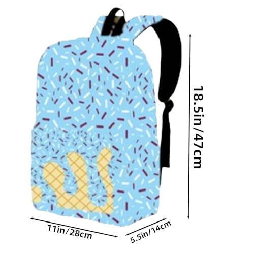Kawaii Ice Cream Drip Shoulder Bag for Boys – Trendy Cute Backpack with Unique Drip Design, Light Blue, Stylish & Lightweight(Royal Blue)4