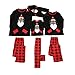 Unisex Blouse Pants Set,Kids Merry Christmas Cartoon Pajamas,Plaid Pants Family Matching Sleepwear Set Black
