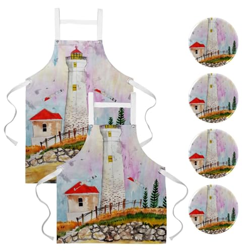 Tablier pour pâtisserie et nettoyage lot de 2 grands tabliers multicolores