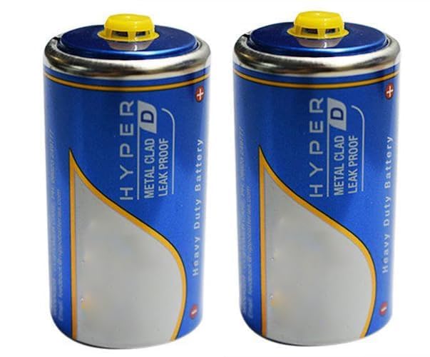 Image of D Battery Hyper D Battery, for Radio /Lpg Geyser /Torch Light (R20P UM-1U 1.5V) Pack of 2 D Battery Cell D Cell D Size LR20 Zinc Carbon