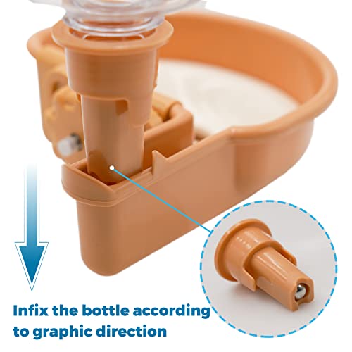 16oz Pet Water Bottle, Gravity Dog Water Bowl Dispenser for Cage, Anti-Overflow Water Dispenser for Small Dogs, Cats, Rabbits and Other Small Animals, BPA Free, Orange 16oz Pet Water Bottle, Gravity Dog Water Bowl Dispenser for Cage, Anti-Overflow Water Dispenser for Small Dogs, Cats, Rabbits and Other Small Animals, BPA Free, Orange
