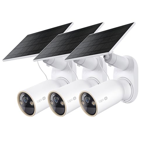 Image of Tapo MagCam 4K Outdoor Wireless Security Camera - Battery Power with Solar, Magnetic Mount, Person /Vehicle Detection, Subscription-Free SD or Optional Cloud, Compatible with Alexa, C460 KIT (3-Pack)