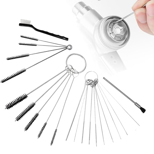 Set of Paint Gun Cleaning Kit Dirt Jet Remove Cleaner Airbrush Cleaning Kit with Nylon Mini Brushes & Needles for Clean Paint Spray Gun Torch Tattoo Equipment