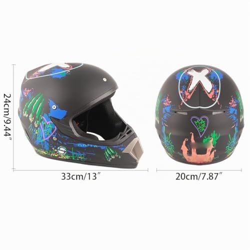 Master Youth Casco Moto Motocross Adolescente Casco Sci Scooter ATV per Ragazzi e Ragazze Four Seasons Terrain con Occhiali e Guanti (M)