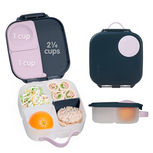 b.box Mini Lunch Box - 4.25 Cup Leak Proof Bento Box for Kids Ages 3+ - 3 Compartment Snack Containers, School Lunch Container, Dishwasher Safe,...