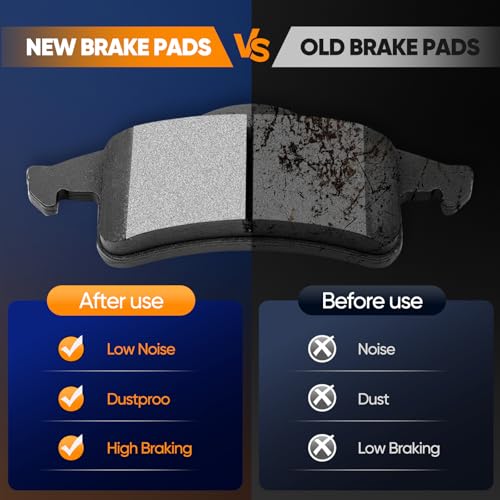 Image of Rear Brake Pads ECCPP 4pcs Ceramic Pads Kit Set For Jeep For Grand Cherokee | 1999 2000 2002 2003 2004 ATD791C, D791-7661;w /Hardware