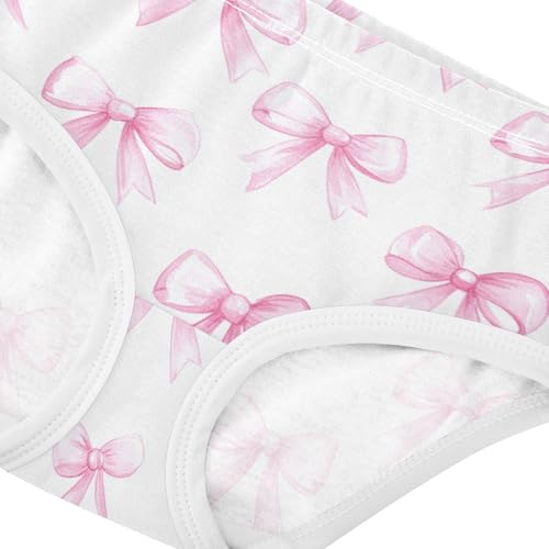 Wusikd Pink Bows Girls' Underwear Cotton White Color Girls Briefs Soft Toddler Underwear 2T4