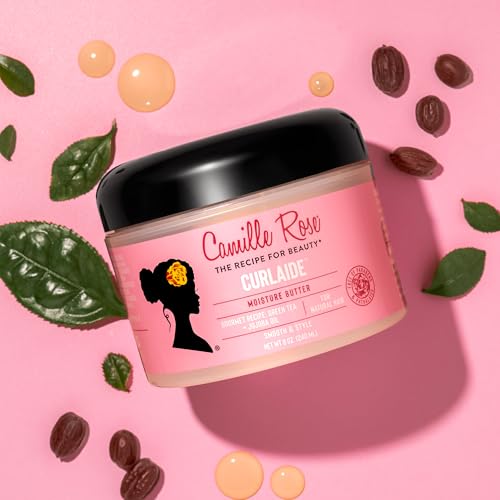 Image of Camille Rose Curlaide Moisture Butter 6-Pack - Curly Hair Cream with Green Tea & Jojoba, Detangler, 8 Fl Oz