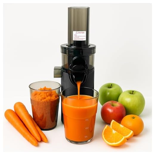 JuiceInstant - Estrattore di succhi compatto per frutta e verdura, spremiagrumi elettrico senza BPA, con setaccio, antigoccia, frullatore lento che conserva vitamine (Nero)