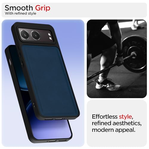 Image of Pikkme Back Cover for OnePlus Nord 4 5G | PU Leather, Full Camera Protection, Super Soft-Touch & Raised Edges Bumper Case (Blue)