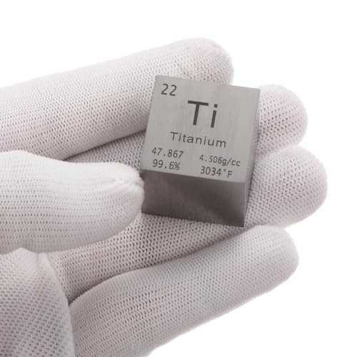 Image of PATIKIL 1 Inch Titanium Cube Metal Element High Density Block Pure Periodic Magnesium Block for Element Collections Teacher Lab Scientific Experiment, 25.4 mm