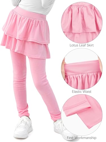 Cooraby 1/2/3 Pack Girls Leggings Toddler Girl Pants School Uniform Pants Warm Stretchy Skirt Leggings for Girls 2-14 Years2