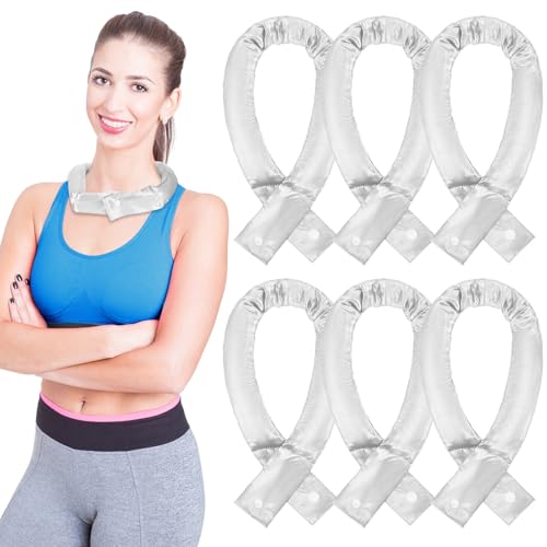 Image of Cozypower 6 Pcs Cooling Neck Wraps with Button Cooling Bandana Neck Cooler Scarf for Hot Weather Ice Neck Wrap Summer Outdoor