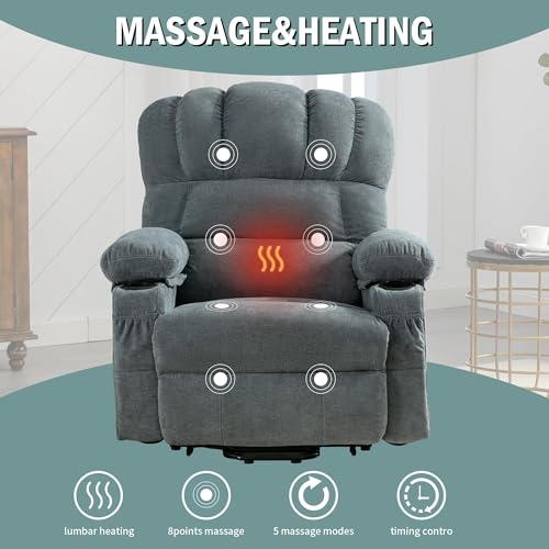 Sillón reclinable eléctrico con masaje y calor miniatura 4