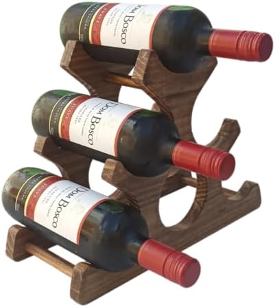 Adega Porta Vinhos Madeira 6 Garrafas para Mesa Rack Adega Armári...