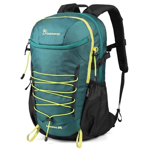 MOUNTAINTOP Hiking Backpack,30L Camping Backpack, Men Women Hiking Daypack Lightweight Travel Backpack for Climbing(Deep Green)
