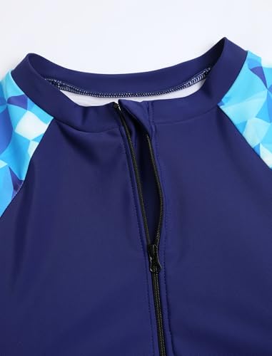 Image of ZAFUL Women's Long Sleeve Rash Guard Swimsuit One Piece Zipper Surfing Bathing Suit