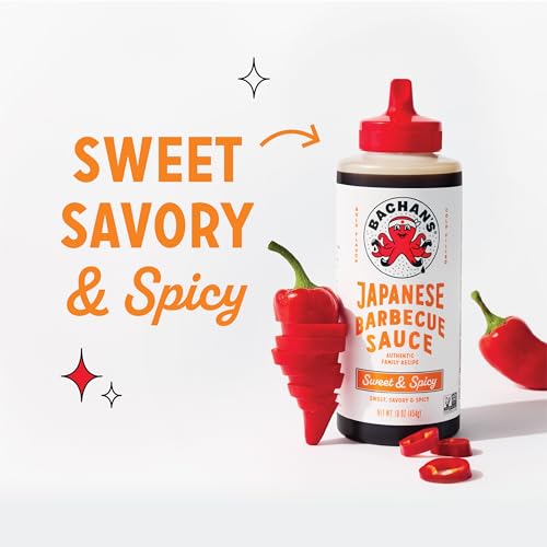 Image of Bachan's Japanese Barbecue Sauce - Sweet & Spicy, 16 Oz Bottle, Cold-Filled, Non GMO, No Preservatives, BPA free - Spicy BBQ Sauce for Wings, Chicken, Beef, Pork, Seafood, Noodle Recipes