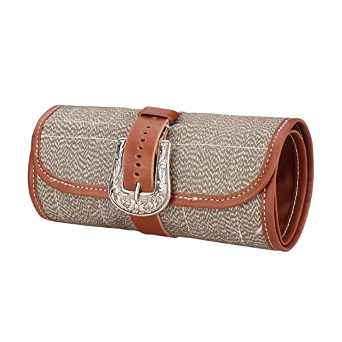 Jildouf Funda para correa de reloj, bolsa de cuero para accesorios de reloj, capacidad para 13 correas de reloj, cable de alimentación, correa inteligente, cosméticos, joyas, bolígrafo