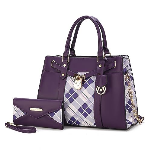 Image of MKF Collection Crossbody Tote Bag for Women & Wristlet Wallet Purse Set - PU Leather Top-Handle Satchel Shoulder Handbag