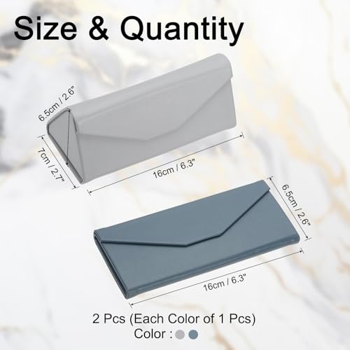 Image of PATIKIL Foldable Glasses Case, Triangle Magnetic Sunglasses Organizer Case PU Leather Hard Eyeglass Case for Women (2 Pcs)