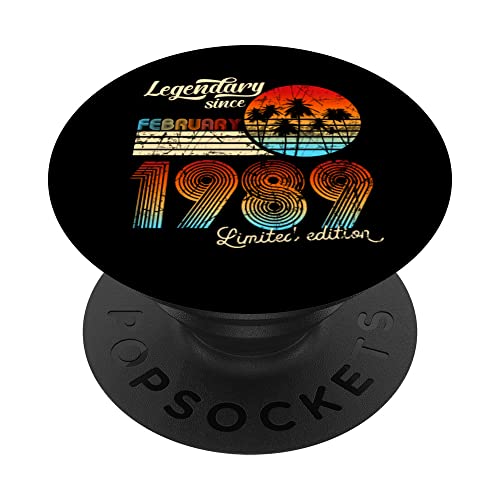 Cumpleaños Legendario Desde Febrero De 1988 Regalo. PopSockets PopGrip Intercambiable