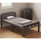 TUIYIDUO シングルベッド 折りたたみ 簡易ベッド 幅90CM コンパクト収納 人体工学 頑丈で耐久性 安定 静音 通気 完成品 組み立て不要 仮眠用 来客用 一人暮らし 室内外兼用(ブラック, 190x90x38cm)