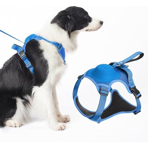 QDAN Dog Harness, Adjustable Leash Pet Harness, Adjustable Padded Dog Vest, Reflective Strip Design Pet Vest, Easy to Control Small Medium Dogs Cover